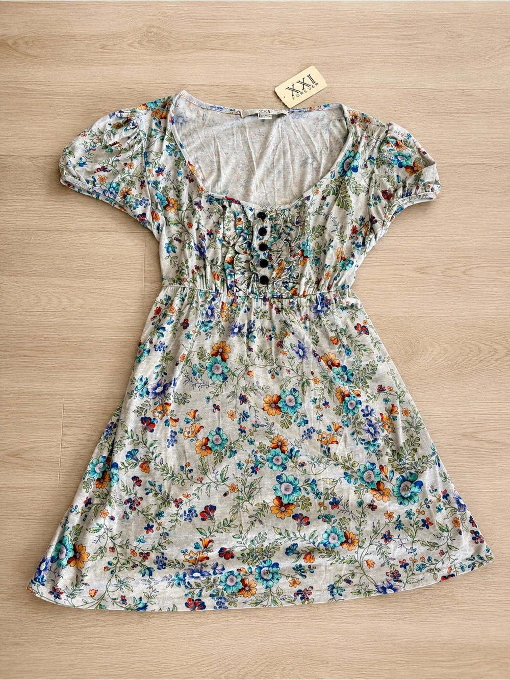 NWT Forever 21 XXI Y2K Floral Babydoll Top Sz. Juniors Small S
